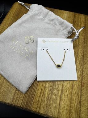 Kendra Scott Mini Elisa Satellite Short Pendant Necklace Vintage Gold Blue Lapis